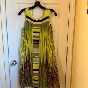 Jessica Simpson Green and Yellow Midi Sundress